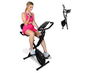 Mobiclinic®, Bicicleta estática plegable, Everest, 8 niveles de resistencia, Hasta 120Kgs, Pantalla LCD, Medidor de pulso, Asiento regulable, Rueda de resistencia de 2,5 Kgs, Trainer X-Bike, Entreno