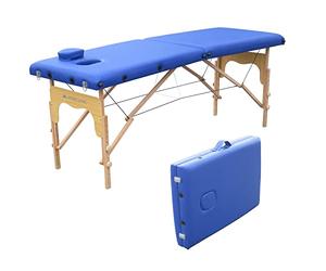 Mobiclinic, Camilla de Masaje Plegable, CM-01 Basic, Mesa de Masaje, Camilla de Masaje Profesional, portátil, Madera, 2 cuerpos, Marca Española, Regulable, 180x60 cm, Azul