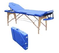 Mobiclinic, Camilla de Masaje Plegable, Madera, CM-01 Plus, Cama de Masaje, Reposacabezas, Portátil, Camilla de Masaje Profesional, Madera, 3 cuerpos Marca Española, Regulable, 186 x 60 cm, Azul