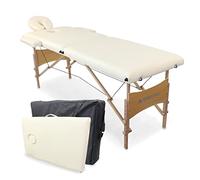 Mobiclinic, Camilla Fisioterapia Plegable, CM-01 Light, 186x60 cm, Cama de Masaje, Marca española, Reposacabezas, Regulable en Altura, Masaje, Portátil, Madera, hasta 250kg, Crema