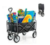 Mobiclinic®, Carro de Transporte Plegable, para la Playa y el Jardín, Asa Ajustable, Ruedas Todoterreno 360º, Impermeable, Acero, PVC, Negro (85x54,5x75cm, 100, Kilogramos)