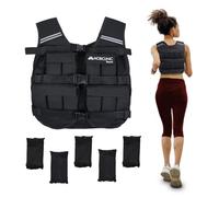 Mobiclinic®, Chaleco lastrado, 10kg, De peso, Ajustable, Resistente, Tela oxford 600d, Incluido, Bandas reflectantes, Transpirable, Con pesas para entrenamiento fitness, Iron10