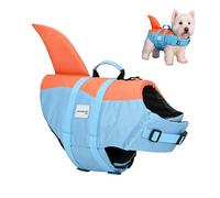 Mobiclinic®, Chaleco Salvavidas Perro, Diseño Aleta Tiburón, Asa de Rescate, Arnés Ajustable, Anillo para Correa, Alta Flotabilidad y Visibilidad, Sharky, Ligero, Nadar, Surf, Navegar