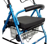 Mobiclinic®, Cojín Antiescaras, para Andador, Viscoelástico, 45 x 33 x 4 cm, Compatible con la Mayoría de Andadores, Funda Lavable, Fijación con 4 Velcros, Negro