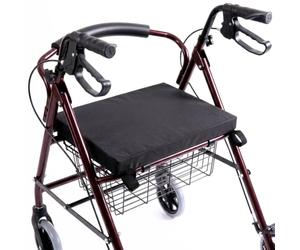 Mobiclinic®, Cojín Antiescaras, para Andador, Viscoelástico, 45 x 33 x 4 cm, Compatible con la Mayoría de Andadores, Funda Lavable, Fijación con 4 Velcros, Negro