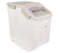 Mobiclinic®, Contenedor Pienso, Pala y Vaso Medidor, Capacidad 20 L/8 Kg, para Mascotas, Cierre Hermético, 23x25,5x36,5cm, con Ruedas, Ventana Transparente, Preservación de Frescor, Feedpet