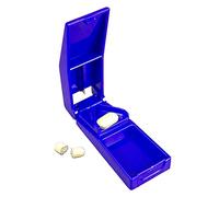 Mobiclinic, Cortador o divisor de comprimidos, Medicamentos, Pastillas, Con contenedor, Transparente y azul