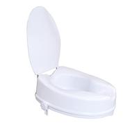 Mobiclinic®, Elevador WC para adulto, Con tapa, 10 centímetros, Adaptable a inodoros ovalados, Sistema de fijación lateral, Marca española, modelo Titán