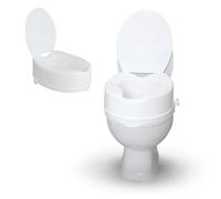 Mobiclinic®, Elevador wc para adulto, Con tapa, 14 cm, Adaptable a inodoros ovalados, Sistema de fijación lateral, Marca española, Modelo titán