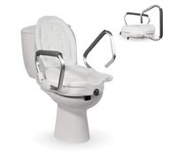 Mobiclinic®, Elevador WC para Adultos, 17cm, con reposabrazos abatibles y Acolchados, Tapa, Adaptable a inodoros ovalados, Ergonómico, Ligero, Seguro, Marca española, Modelo guadiana