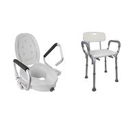 Mobiclinic®, Elevador WC para Adultos, con Reposabrazos abatibles y Acolchados & Silla de Ducha con Respaldo, De baño, para Adultos, Puerto, Marca española