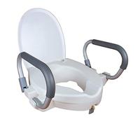 Mobiclinic, Elevador WC para adultos con reposabrazos, Alcalá, Marca española, 10 CM, Asiento elevador WC para ancianos, Tapa y reposabrazos abatibles, Movilidad reducida, Ortopédico, Blanco