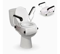 Mobiclinic®, Elevador wc para adultos con reposabrazos, Tajo, 19 cm, Ancianos, Tapa y abatibles, De inodoro, Regulable en 3 alturas, Inclinable, Blanco