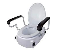 Mobiclinic®, Elevador WC para adultos con reposabrazos, Tajo, 19 cm, Marca española, Elevador WC para ancianos, Tapa y Reposabrazos abatibles, Elevador de inodoro, Regulable, Inclinable, Blanco
