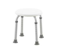 Mobiclinic, Faro, Taburete de baño redondo, De ducha, Marca española, Ayuda para baño para ancianos y discapacitados, Regulable, Antideslizante, Ergonómico, Ligero, Blanco