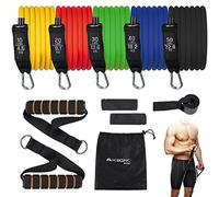 Mobiclinic, Goma elásticas de musculación con Asas, 5 Niveles, Bandas Resistencia Crossfit, Gimnasio en casa, Marca española, Gomas Fitness para Yoga, Pilates, Estiramientos, Glúteos