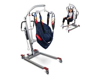Mobiclinic, Grúa eléctrica, Fortuna, Marca Española, Soporta 135 kg, Arnés de Transferencia Incluido, Personas Mayores, Estable, Acero, Segura, Plegable, Fácil de Usar