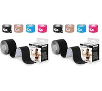 Mobiclinic®, Kinesiotape, Venda Neuromuscular Adhesiva, 5m x 5cm, Esparadrapo Deportivo, Alivio Dolor Muscular, Vendaje Kinesiológico, Apto para Múltiples Zonas, Cinta Kinesiológica, Face Tape, Negro