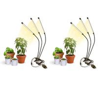 Mobiclinic®, Lámpara de cultivo led, Growflex x3, 3 modos, 6000k, 10 niveles brillo, Cabezales, Espectro completo, Temporizador, Giro 360º, 60w, Flexible, Plantas interior, Usb (Paquete de 2)