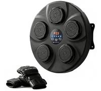 Mobiclinic®, Máquina de Boxeo Musical, 9 Modos y 9 Velocidades, Conexión Bluetooth, Pantalla Digital, Guantes de Boxeo, Luces LED, 4H de Autonomía, Entrenamiento en Casa