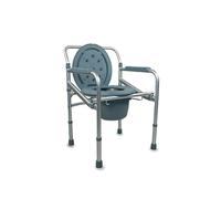 Mobiclinic, Mar, Silla con WC, Aluminio, Plegable, Ligera, Silla de inodoro para discapacitados, minusválidos, ancianos, Silla orinal, Reposabrazos, Asiento ergonómico, Conteras antideslizantes