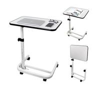 Mobiclinic®, Mesa Auxiliar, Plegable, Altura Regulable, Inclibnable, para Ordenador, Sofá, Cama, Reborde Antideslizante, Ruedas 360º con Frenos, Forma en C, Cumbre