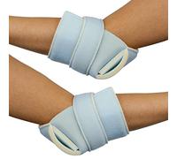 Mobiclinic®, Par Talonera Antiescaras, x2, Codo y Talón, Ajuste con Velcro, Acolchado con Fibra Hueca, Prevención Escaras y Úlceras, Protector Talones, Patucos, Reutilizable, Azul