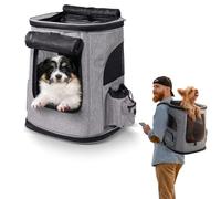 Mobiclinic® Pets, Mochila para Mascotas, Plegable, Ventana de Malla, Bolsillos Accesorios, Múltiples Accesos, Doble Asa, Ajustable, 30x25x40 cm, Transportín Gatos y Perros, Thor