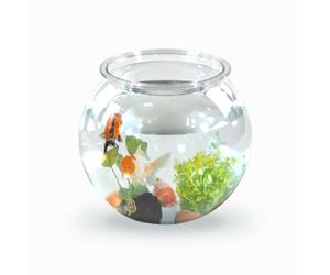 Mobiclinic® Pets, Pecera pequeña, Nemo, 4 litros, Plástico Pet Eco, Redonda, Diseño Transparente, 20x20x17, 5cm, Fácil Limpieza, Resistente, Ideal para decoración del hogar, Hierbas acuáticas