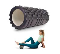 Mobiclinic®, Rodillo de Masaje Muscular, Gomaespuma y Goma EVA, 14x33 cm, Pilates, Yoga, Estiramientos, Portátil, Uso Multifuncional, Foam Roller, 3 Niveles Intensidad, Fitroller (Negro)