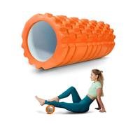 Mobiclinic®, Rodillo de Masaje Muscular, Gomaespuma y Goma EVA, 14x33 cm, Pilates, Yoga, Estiramientos, Portátil, Uso Multifuncional, Foam Roller, 3 Niveles Intensidad, Fitroller (Naranja)