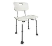 Mobiclinic, Silla de baño, Marisma, Taburete Ducha, Marca española, Asiento en u, Ortopédica, Altura Regulable, con Respaldo, Conteras Antideslizantes, para Personas Mayores, Movilidad Reducida