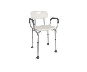 Mobiclinic, Silla de Ducha con Respaldo, Baño, para Adultos, Puerto, Marca española, Ortopédica, Antideslizante, Altura Regulable, Ayuda Ancianos y discapacitados, WC, Ergonómica