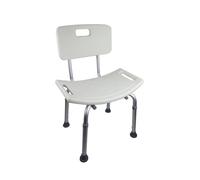 Mobiclinic®, Silla de Ducha con Respaldo, Regulable en Altura, Conteras Antideslizantes, para Personas Mayores, Asiento en U, Agarre Lateral, hasta 100 kg, Agujeros de Drenaje, Aluminio, Olivo