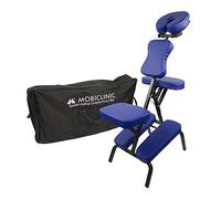 Mobiclinic, Silla de masaje, Plegable, Regulable, Incluye bolsa de transporte, Soporta hasta 250kg, Múltiples usos, tatuaje, fisioterapia, o estética, Con Reposacabezas, Portátil, Azul