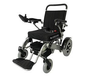 Mobiclinic, Silla de ruedas eléctrica, modelo Troya Plus, Marca Española, Plegable, con Motor, para discapacitados, Ortopédica, para mayores, Ligera, asiento 45 cm, Autonomía 34 km, 2x24V, color Negro