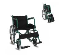 Mobiclinic Silla de ruedas Para Minusválidos Alcazaba Plegable Asiento 46 cm Autopropulsable Resistente Freno manual Reposapiés Reposabrazos Negro