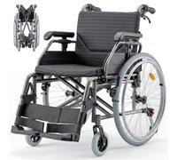 Mobiclinic®, Silla de Ruedas Plegable, Autopropulsable, Aluminio, Regulable | Respaldo Abatible, Ruedas Quick Release, Antivuelco, Doble Freno, Reposabrazos y Reposapiés Extraíbles, Trevi