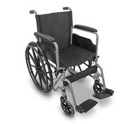 Mobiclinic®, Silla de ruedas plegable, Marsella, Extracción rápida pulsando un botón, Asiento 46 cm, Reposapiés y reposabrazos abatibles, Palanca freno, Resistente, Plata