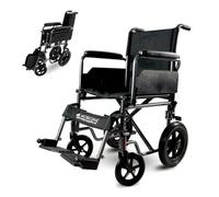 Mobiclinic®, Silla de ruedas, S230, Plegable y ligera, Asiento 46 cm, Reposapiés abatibles extraíbles, Reposabrazos acolchados, Pequeñas, Freno estacionamiento pie