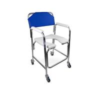 Mobiclinic, Manzanares, Silla para WC para Minusválidos, Marca Española, Silla de ruedas inodoro para ancianos de Aluminio, Asiento Ergonómico, Sistema de frenado