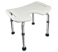 Mobiclinic, Taburete de baño, Bahía, Silla para Ducha, Marca Española, Asiento en U, Altura Regulable, Ortopédica, Banqueta baño, Conteras Antideslizantes, WC, para Mayores y discapacitados