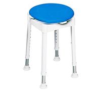 Mobiclinic, Taburete de baño Redondo Giratorio, Arrecife, con ventosas, Rotación 360º, Marca española, Regulable en Altura, Ducha, Patas Antideslizantes, Portátil