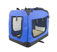 Mobiclinic, Transportín para Mascotas (Perros, Gatos, Conejos, Hurones, Chinchillas), Balú, Talla L, Bolsa de Transporte para Viajes, con Asas, Transpirable, Plegable, 70x52,5x50 cm, Azul