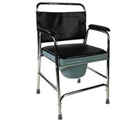 Mobiclinic, Velero, Silla WC Inodoro adultos, Acolchada, Tapa, Conteras Antideslizantes, Acero, Marca Española, Asiento y Reposabrazos Acolchados, Bidet incorporado, Personas mayores, Portátil