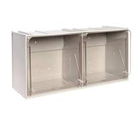 Mobil Plastic - Cajonera modular Crystal Box CB50/5S con 2 cajones basculantes - Gris claro
