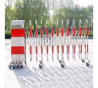 Mobile Barricade - Barrera para exteriores con ruedas y cinta reflectante, barrera de tráfico de metal para zonas peatonales y comerciales