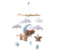 Mobile - Bassinet Mobilesz Bear | Felt Cloud Cradle Toy Nursery Decor for Bedroom, Children's Room, Diaper Changing Station, Stroller Decoration (1-Pack, Neutral Grey) c