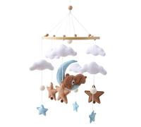 Mobile, Bassinet Toy, Soothing Bear and Cloud Design, Soft Felt Cradle Decoration, Hanging Animal Nursery Accessory for Nursery, Bedroom, Stroller, Diaper Station, 17.72x9.06 inches