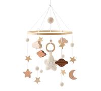 Mobile Bebe Musical, Carillón de viento móvil Estrella de punto a mano - Decoración de habitación de bebé para niña y niño, para decoración del hogar, ornamentos, colgantes de puerta